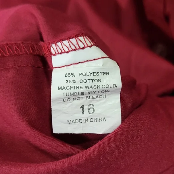 Fouger Boys Red Long Sleeve Button Down/Dress Shirt Size 16 - Picture 4 of 5